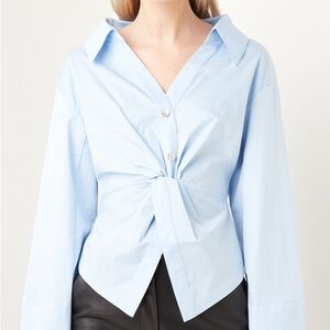 Nanushka Idris Twist Front Poplin Shirt NWOT